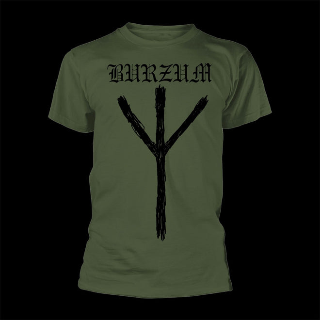 Burzum - Logo & Algiz (Green) (T-Shirt)