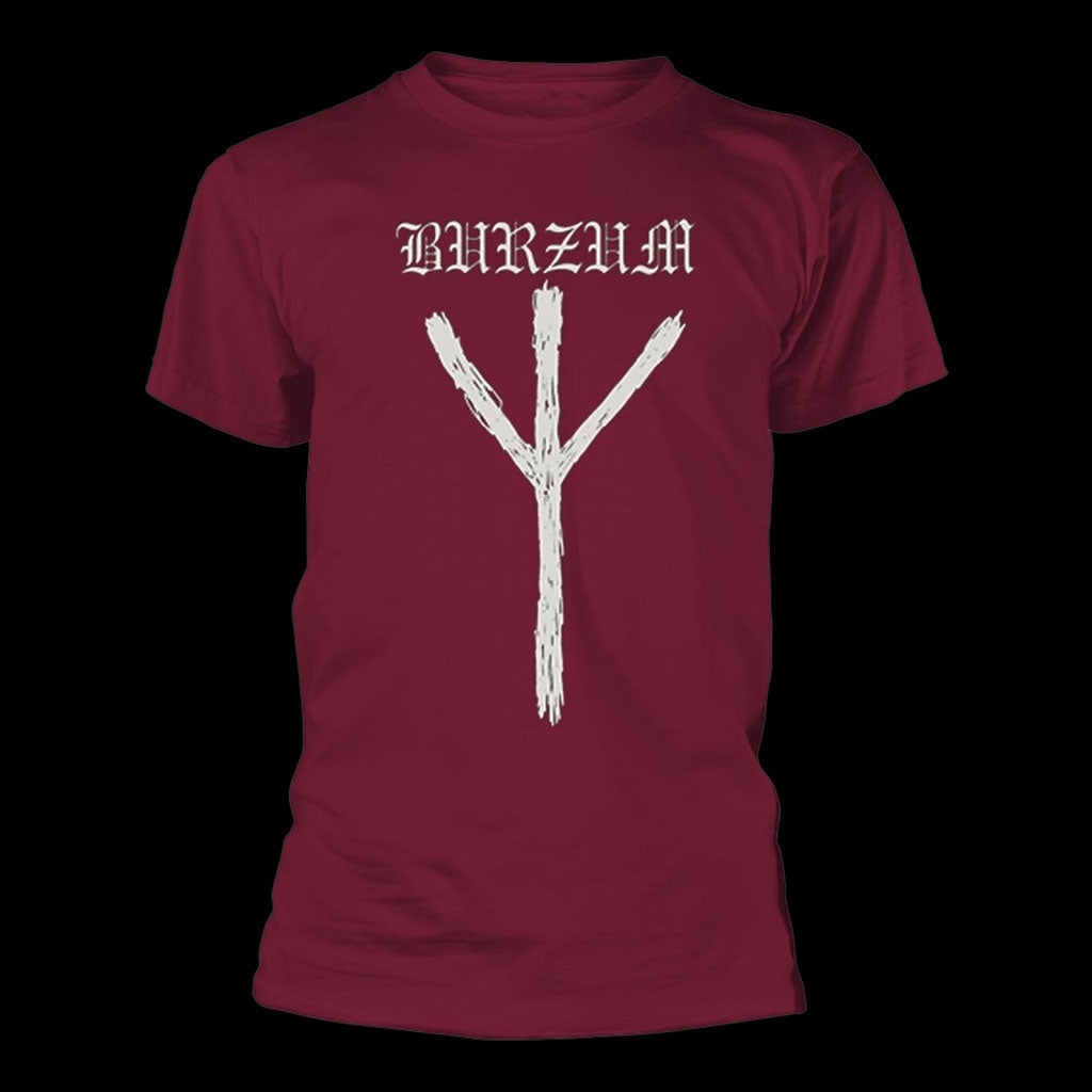 Burzum - Logo & Algiz (Maroon) (T-Shirt)