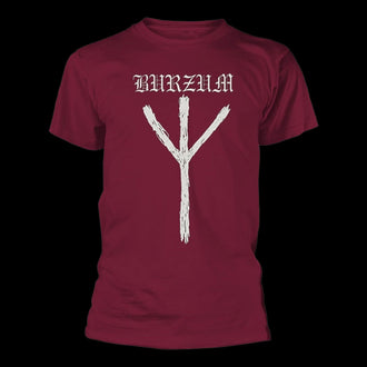 Burzum - Logo & Algiz (Maroon) (T-Shirt)