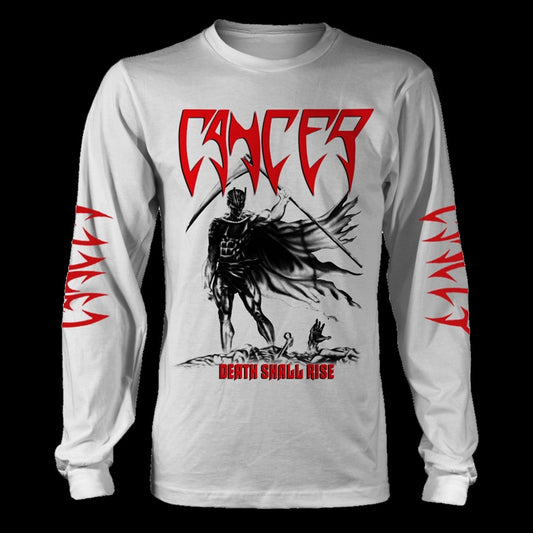 Cancer - Death Shall Rise (White) (Long Sleeve T-Shirt)