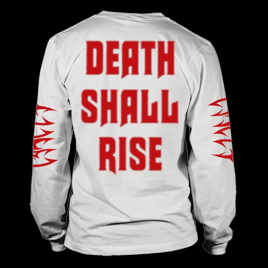 Cancer - Death Shall Rise (White) (Long Sleeve T-Shirt)