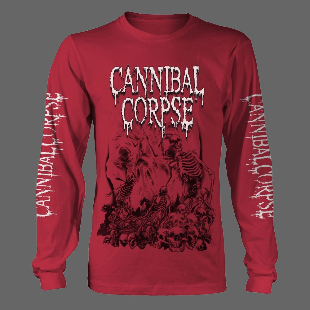 Cannibal Corpse - Pile of Skulls (Red) (Long Sleeve T-Shirt)