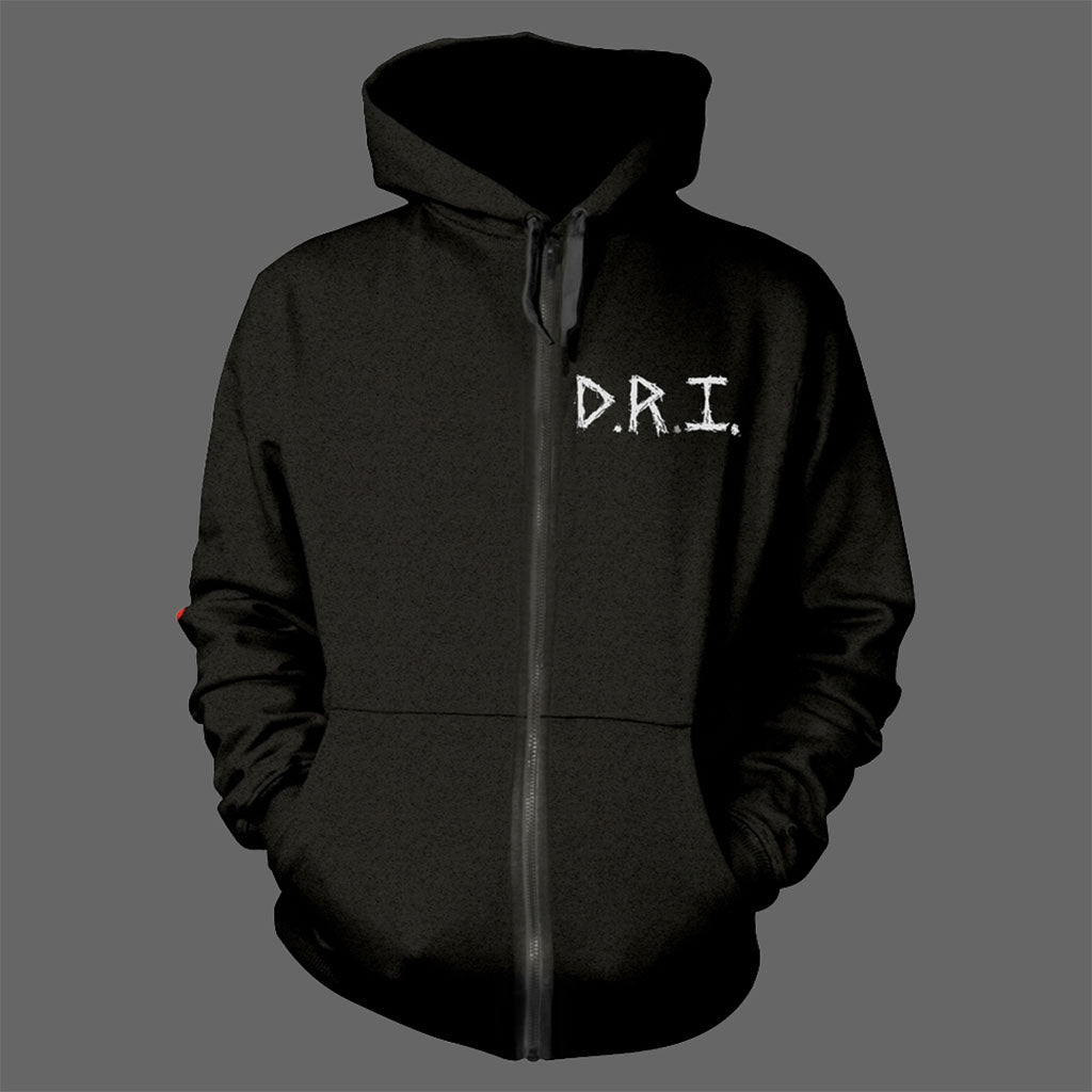D.R.I. - White Logo / Skanker (Full Zip Hoodie)