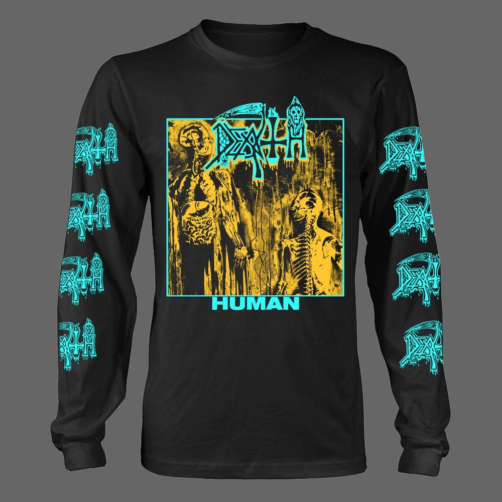 Death - Human (Blue & Yellow) (Long Sleeve T-Shirt)