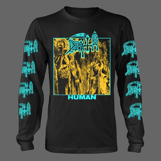 Death - Human (Blue & Yellow) (Long Sleeve T-Shirt)