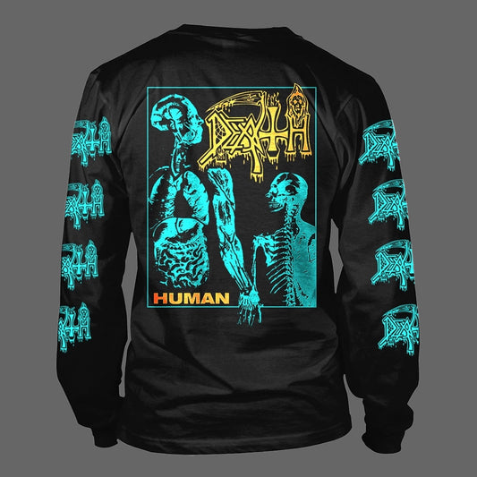 Death - Human (Blue & Yellow) (Long Sleeve T-Shirt)