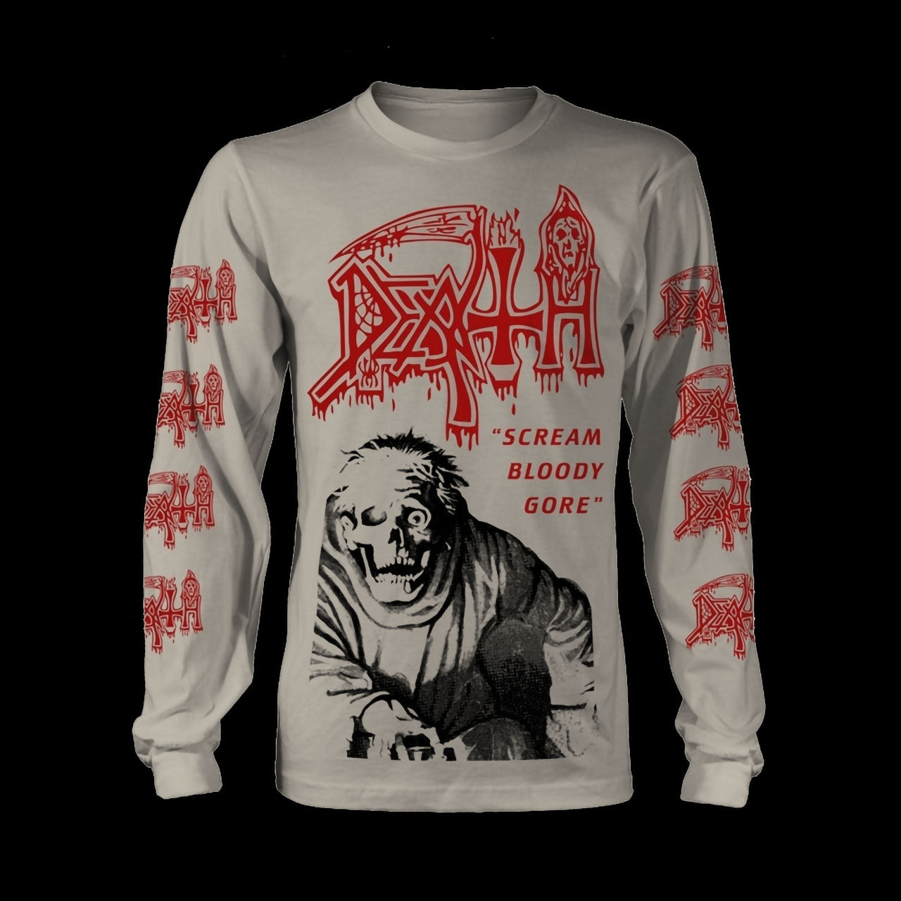 Death - Scream Bloody Gore (Vintage White) (Long Sleeve T-Shirt)