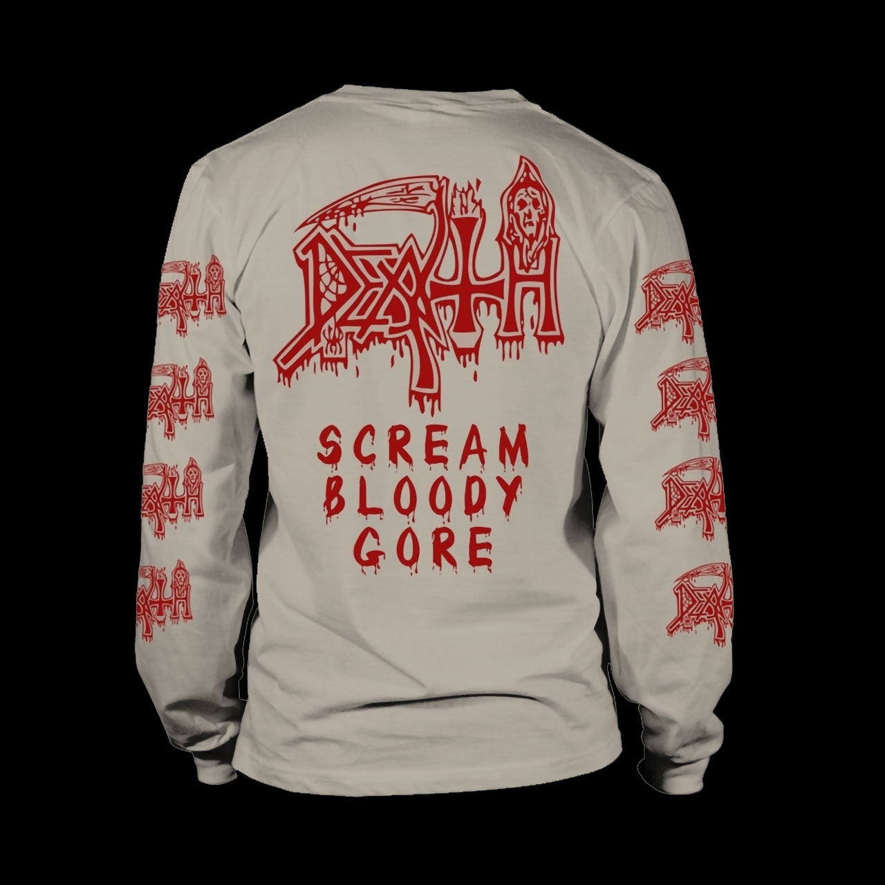 Death - Scream Bloody Gore (Vintage White) (Long Sleeve T-Shirt)