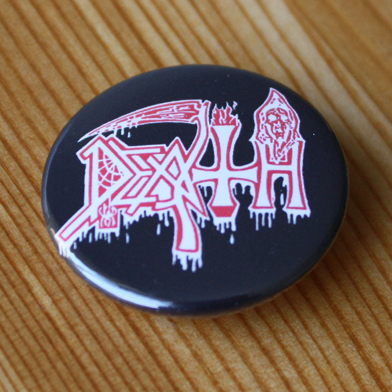 Death - White & Red Logo (Badge)