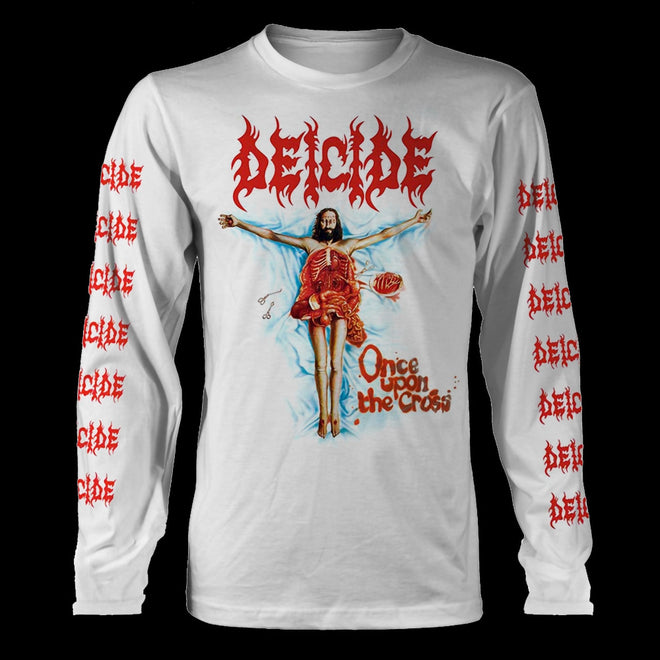 Deicide - Once upon the Cross (White) (Long Sleeve T-Shirt)
