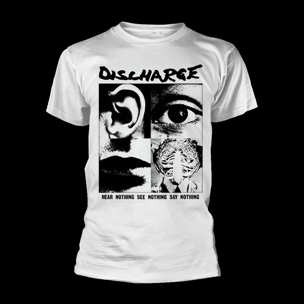 Discharge - Hear Nothing See Nothing Say Nothing (White) (T-Shirt)