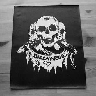 Discharge - Three Skulls (Leather) (Backpatch)