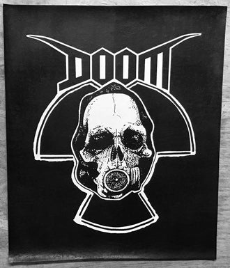 Doom - Logo & Gasmask (Leather) (Backpatch)