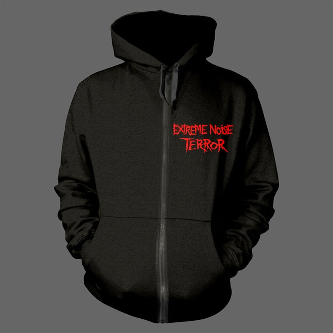 Extreme Noise Terror - Red Logo / In It for Life (Full Zip Hoodie)