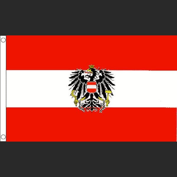 Flag of Austria with Coat of Arms (Flag)