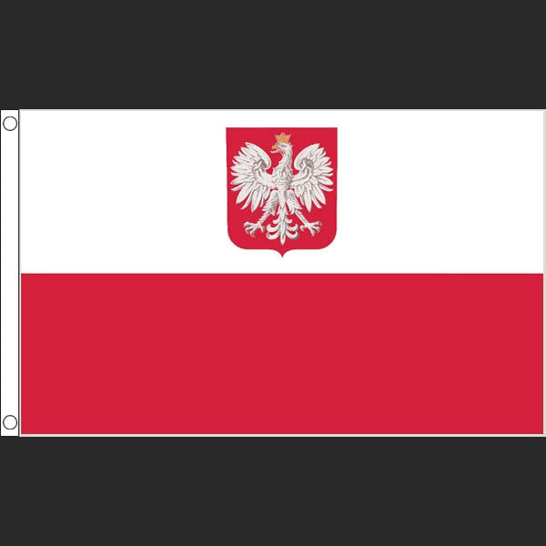 Flag of Poland with Coat of Arms (Flag)