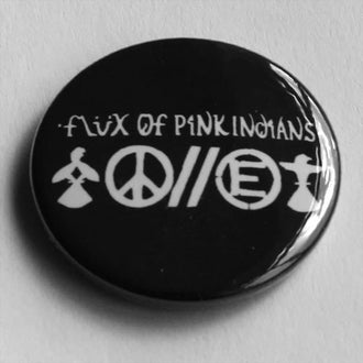 Flux of Pink Indians - White Logo and Symbols (Badge)