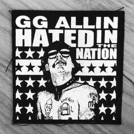 GG Allin - Hated in the Nation (Black & White) (Printed Patch)