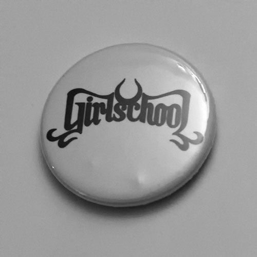 Girlschool - Black Logo (1) (Badge)