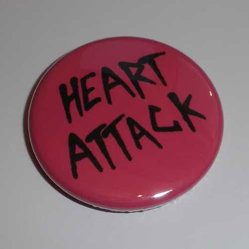 Heart Attack - Black Logo on Pink (Badge)