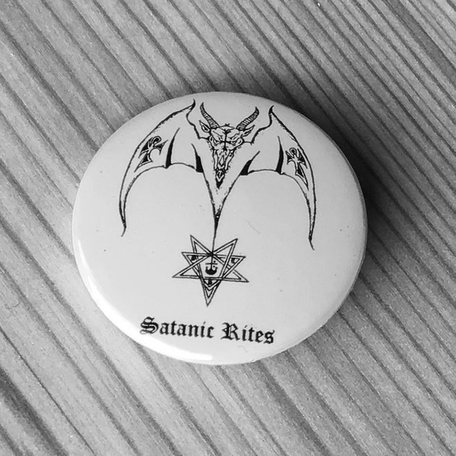 Hellhammer - Satanic Rites (White) (Badge)