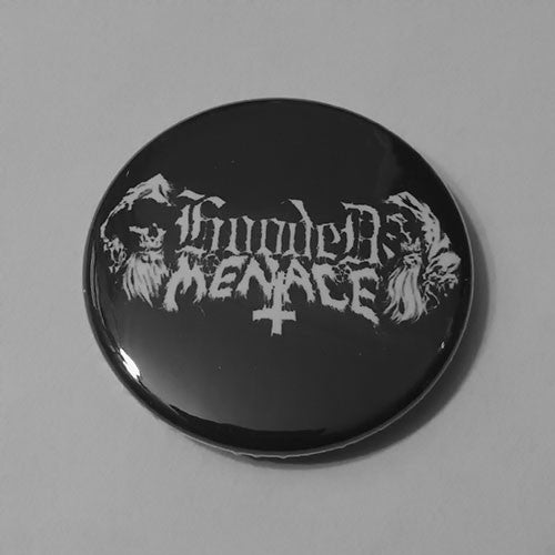 Hooded Menace - White Logo (Badge)