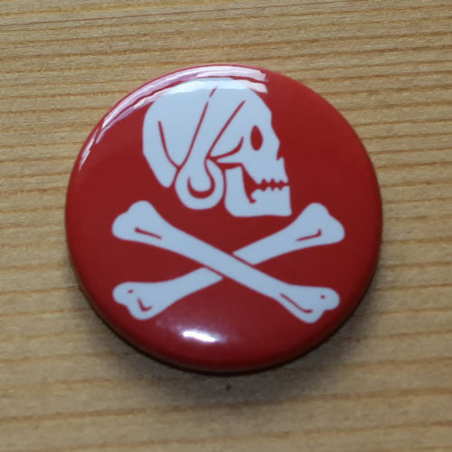 Jolly Roger Skull and Crossbones - Henry Every Red (Badge)