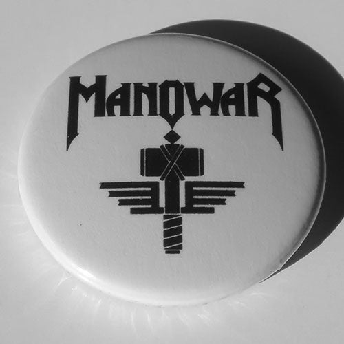 Manowar - Black Logo and Hammer (Badge)