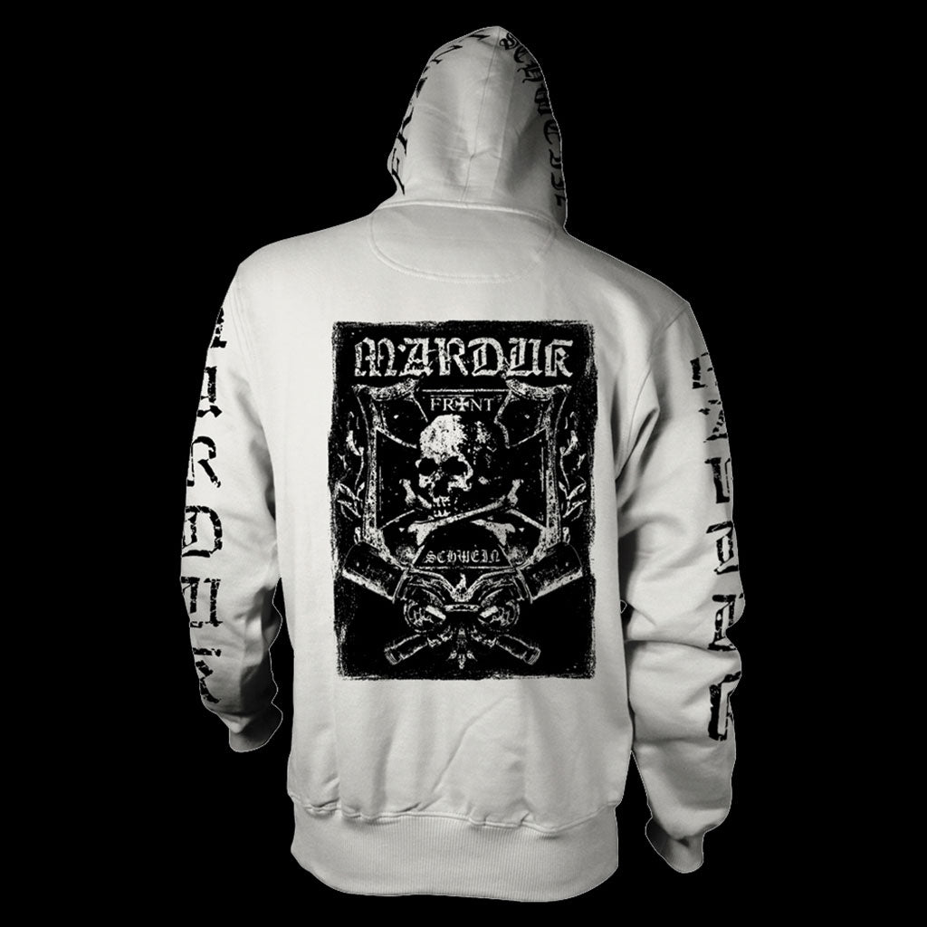 Marduk - Frontschwein (White) (Full Zip Hoodie)