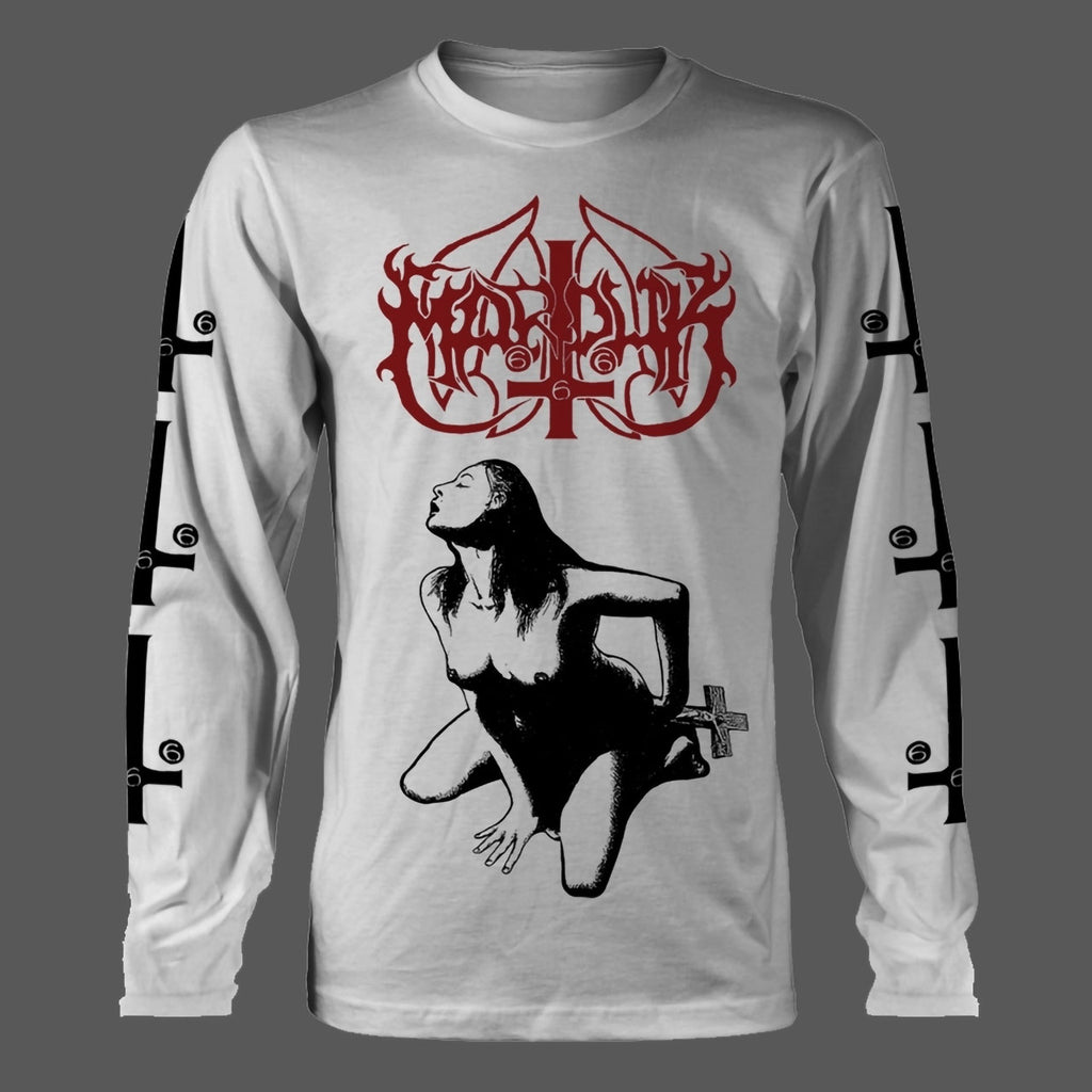 Marduk - Fuck Me Jesus (White) (Long Sleeve T-Shirt)