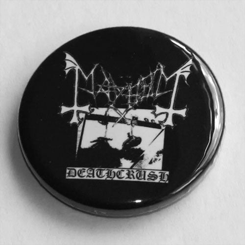 Mayhem - Deathcrush (Black and White) (Badge)