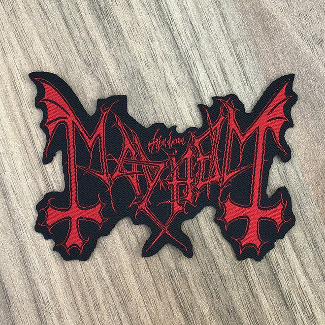 Mayhem - Red Logo (Cutout) (Woven Patch)