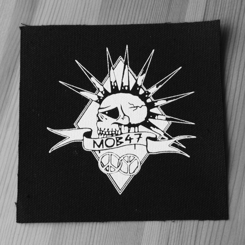 Mob 47 - White Logo Skull (Printed Patch)