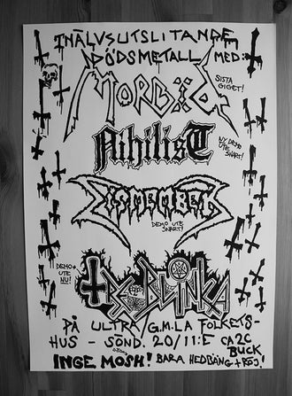 Morbid / Nihilist / Dismember / Treblinka - 20 November 1988 (Poster)