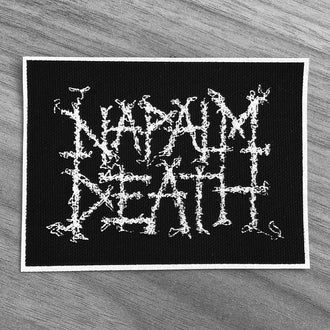 Napalm Death - White Logo (Border) (Printed Patch)