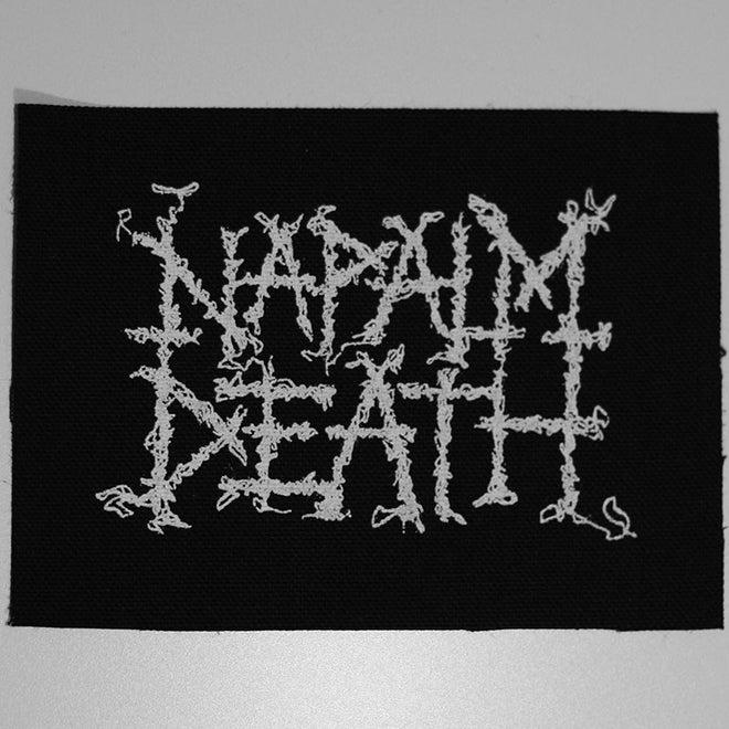 Napalm Death - White Logo (Leather) (Printed Patch)
