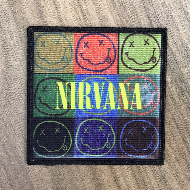 Nirvana - Distressed Smiley Blocks (Woven Patch)