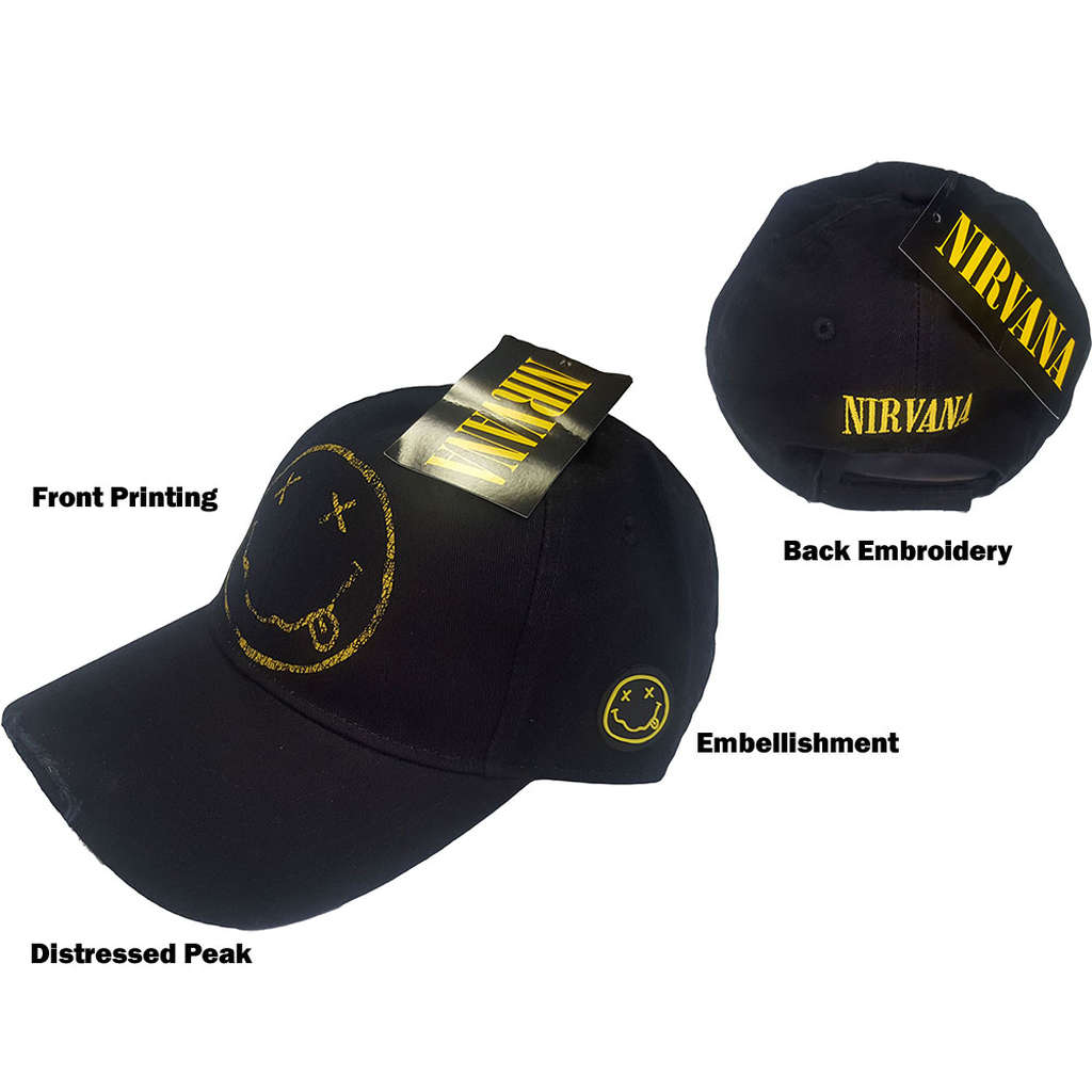 Nirvana - Distressed Smiley Face Logo (Cap)