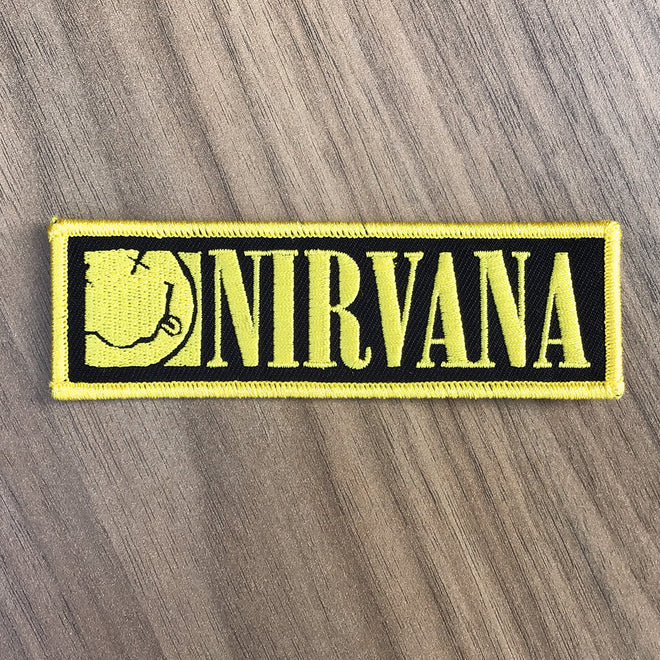 Nirvana - Yellow Logo & Smiley (Embroidered Patch)
