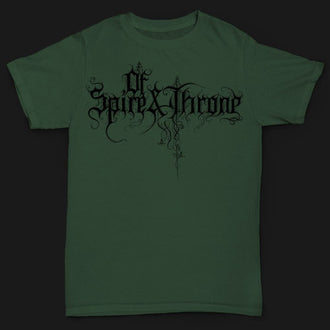 Of Spire and Throne - Black Logo on Green (T-Shirt)