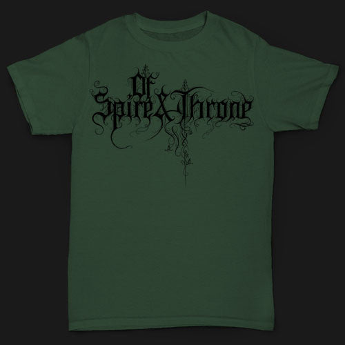 Of Spire and Throne - Black Logo on Green (T-Shirt)