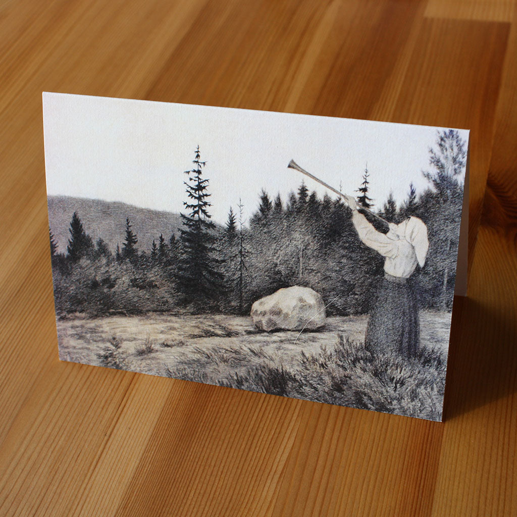 Op under Fjeldet toner en Lur (Greetings Card)