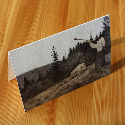 Op under Fjeldet toner en Lur (Greetings Card)
