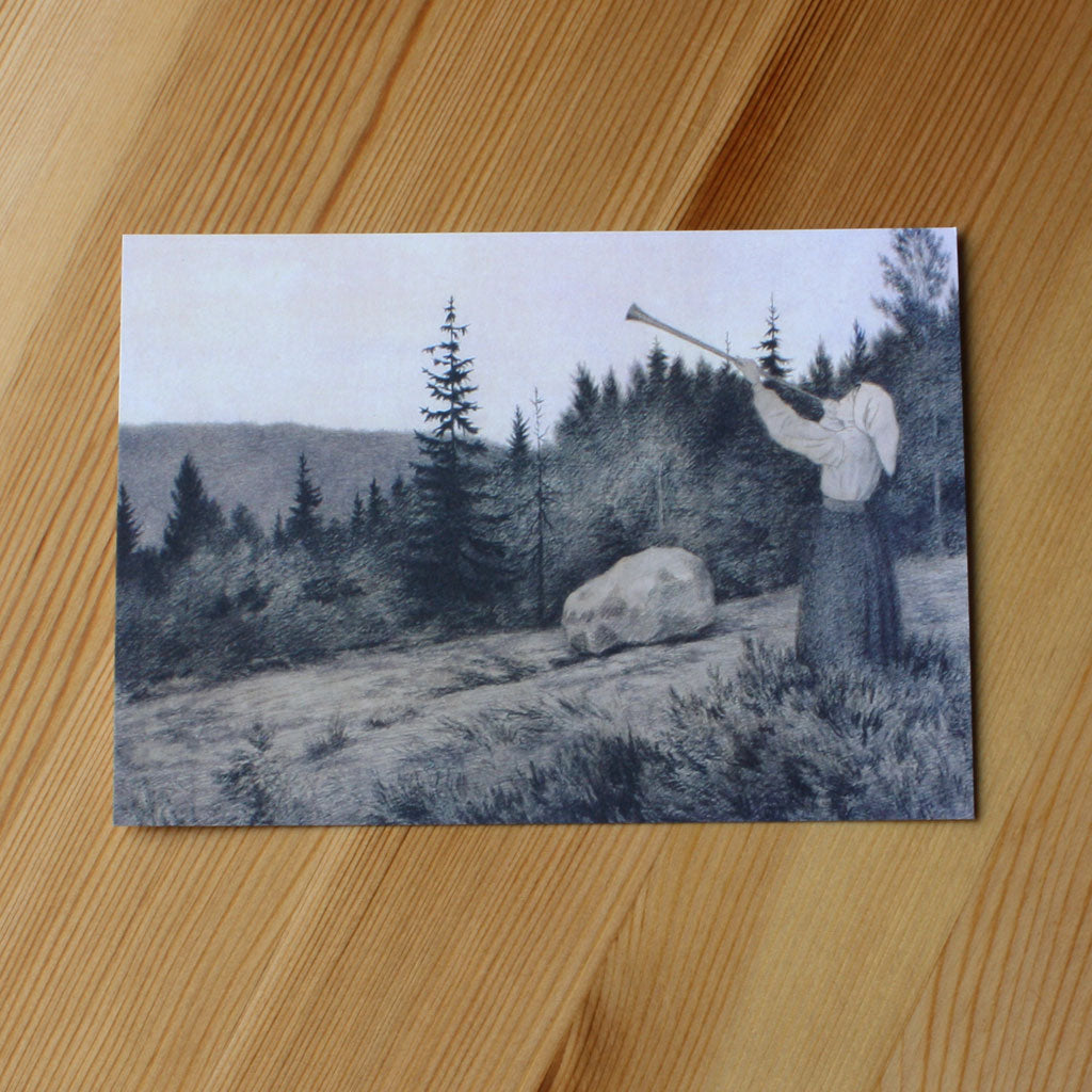 Op under Fjeldet toner en Lur (Postcard)