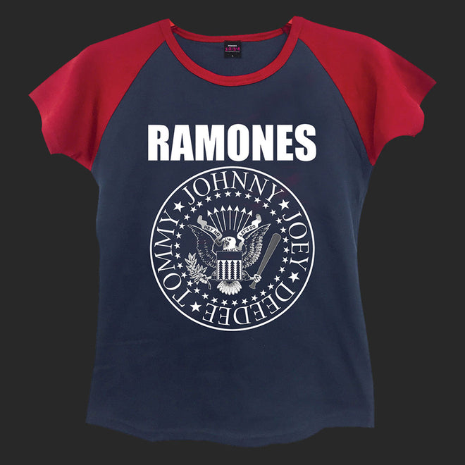 Ramones - Logo & Seal (Navy / Red) (Women's T-Shirt)