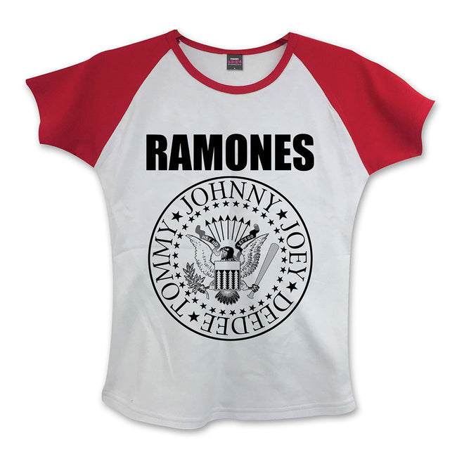 Ramones - Logo & Seal (White / Red) (Women's T-Shirt)