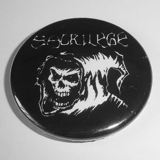Sacrilege - White Logo / Reaper (Badge)