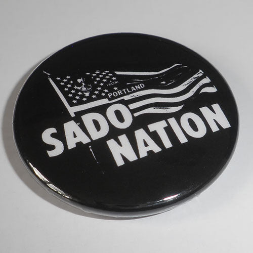 Sado-Nation - White Logo / Flag (Badge)