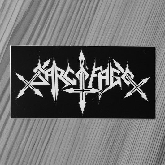 Sarcofago - White Logo (Sticker)