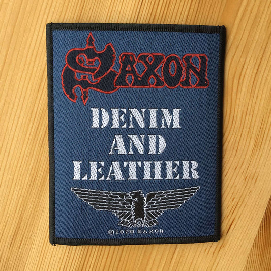 Saxon - Denim and Leather (Woven Patch)